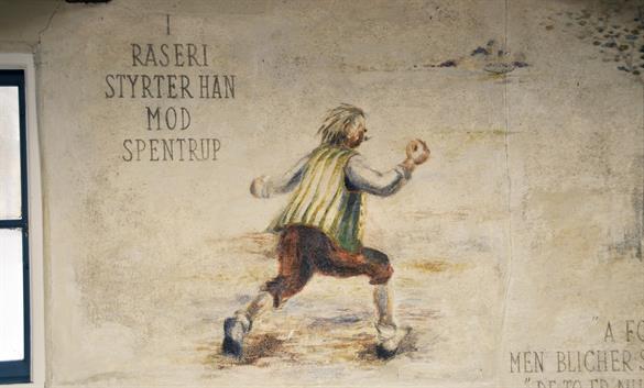 Kalkmaleri i Havehuset ved Hvidsten Kro