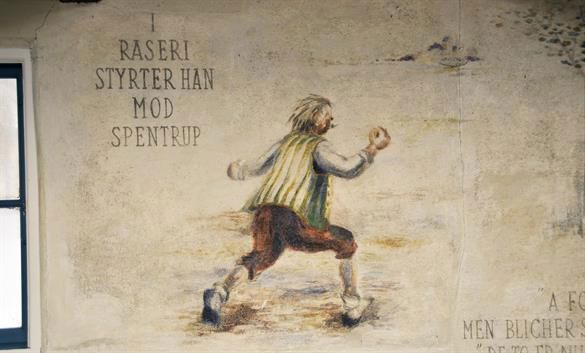 Kalkmaleri i Havehuset ved Hvidsten Kro