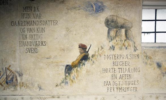 Kalkmaleri i Havehuset ved Hvidsten Kro