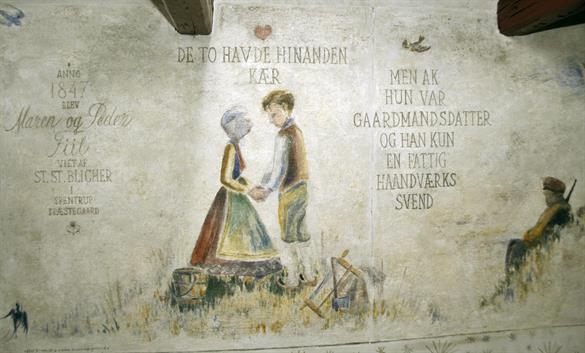 Kalkmaleri i Havehuset ved Hvidsten Kro