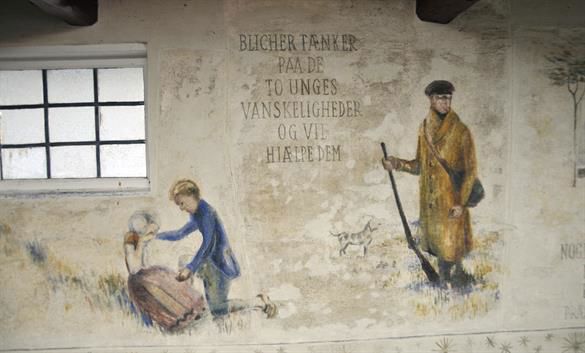 Kalkmaleri i Havehuset ved Hvidsten Kro